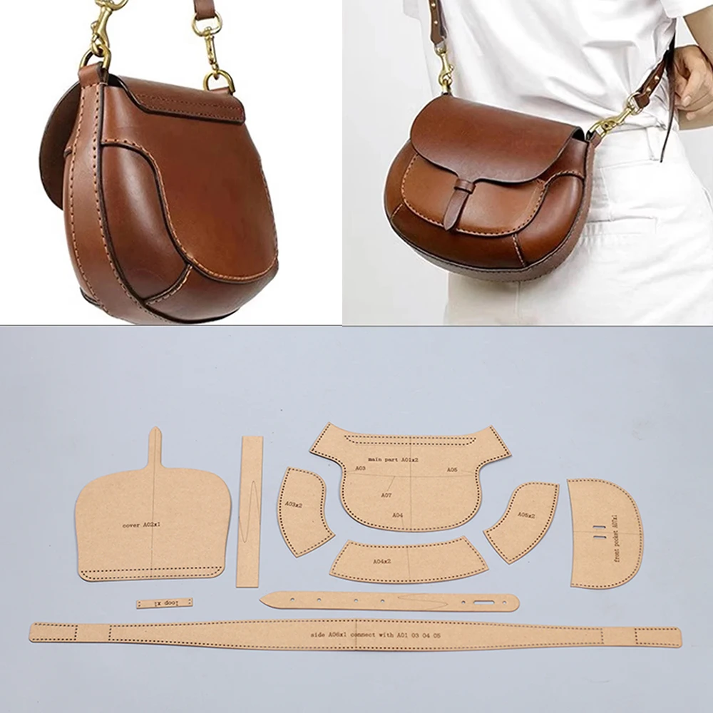 Leather Craft Template Kraft Paper Sewing Pattern Shoulder Bag