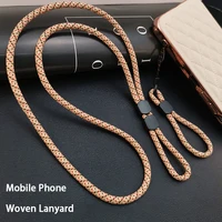 Chaîne de suspension à Long cou, lanière de téléphone portable tissée à la main, solide et longue réglable, double usage, pendentif Anti-perte pour téléphone 3