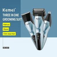 Kemei 1427 3-in-1 Multifunctional Men Electric Reciprocating Shaver Hair Trimmer Rechargeable Hair Clipper Nose Ear Hair Trimmer 2