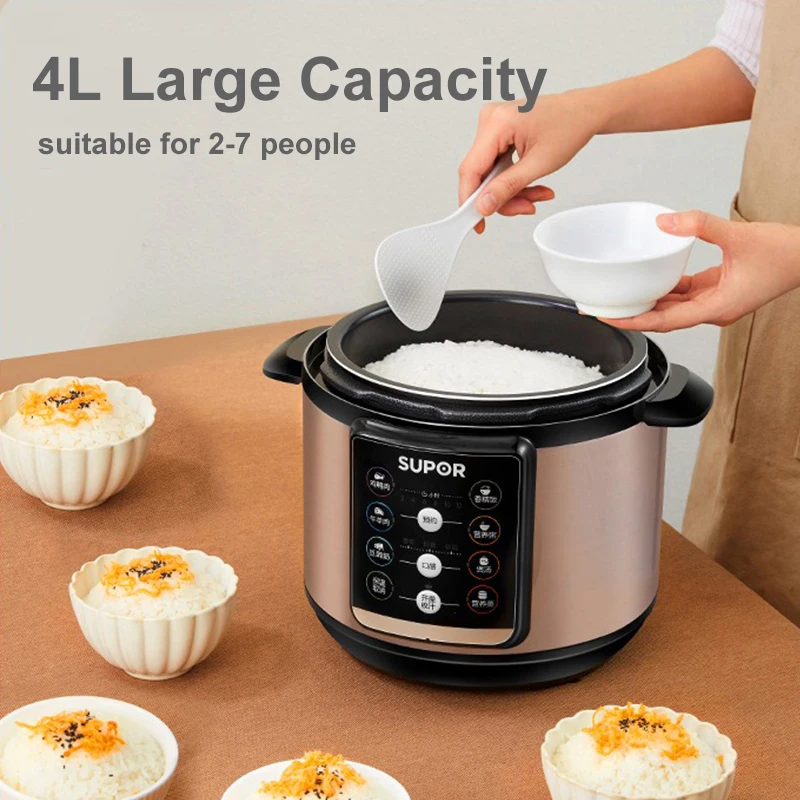 SUPOR 4L Electric Pressure Cooker Large Capacity Multifunctional Rice Cooker Double Liner Kitchen Appliances For 2-8 People