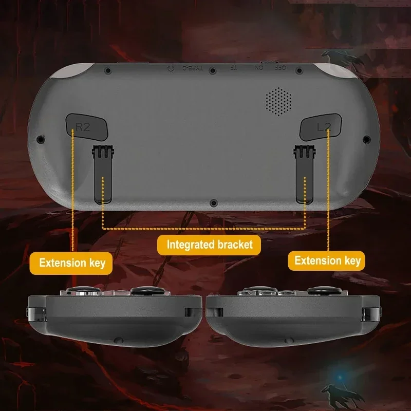 Game Player Handheld 4.5in IPS Screen Two Player Games+Game Handle Retro Video Game Console 64G 20000+ Game for PS1/GBA/SFC/MAME - 4