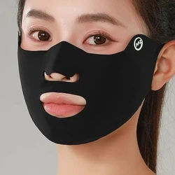 Breathable Ice Silk Washable Anti - UV Dustproof Face Mask (Black)
