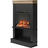 Mateo 30 Inch Electric Fireplace with Mantel and Shelf, Replaceable Fireplace Insert Heater, Freestanding, Remote Control, 6