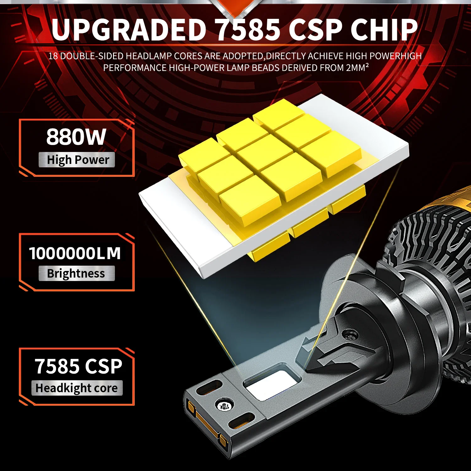 HYNBYZJ 880W H7 H4 Led Lamp 1000000LM Led Lights For Car H1 H3 H8 H9 H11 HB3 9005 HB4 9006 9007 9012 Hir2 Headlight Bulb led car lights