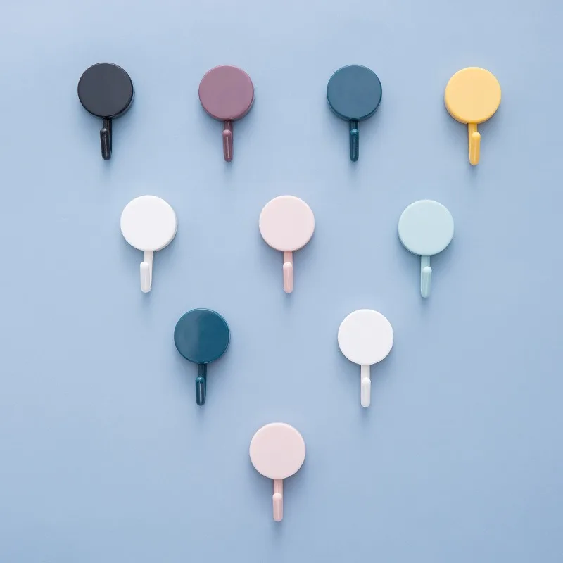 Creative bathroom nail free hook Nordic style wall scratch free adhesive clothes hook magic adhesive