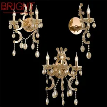 

BRIGHT Indoor Candle Wall Lamps Gold Luxury Fixtures LED Modern European Light Sconces for Home Decoration