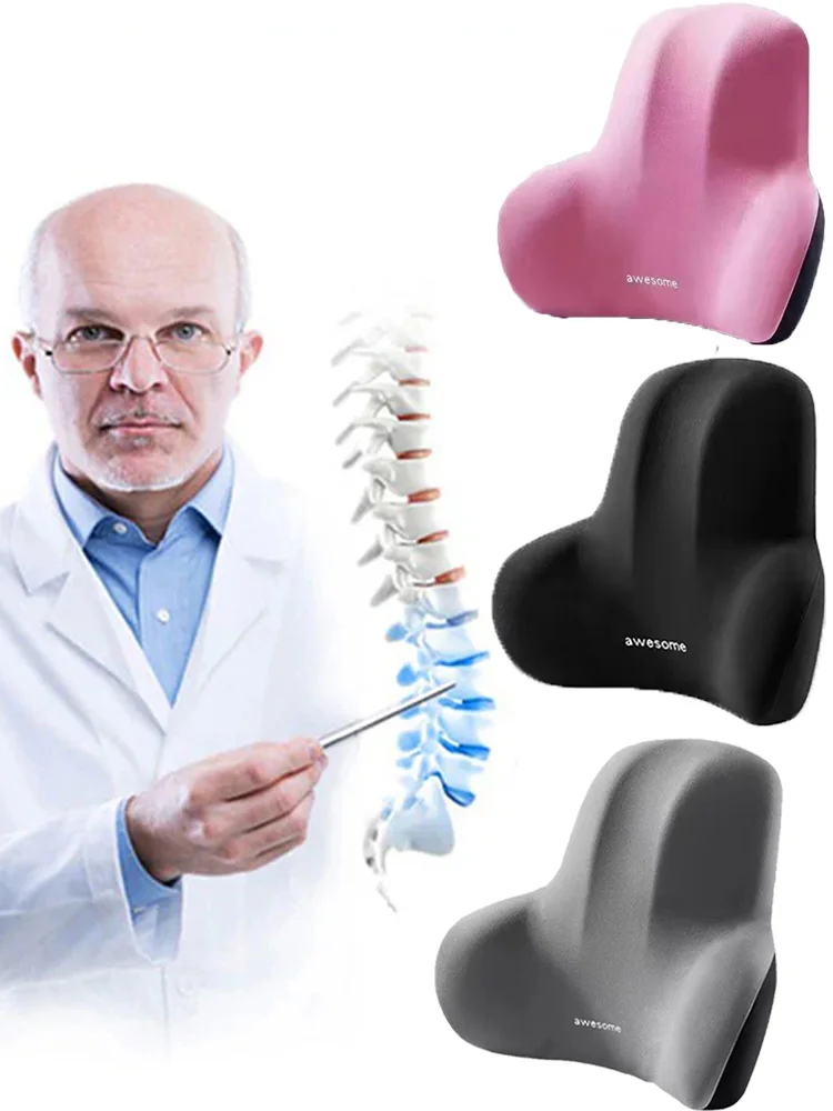 Memory Foam Lumbar Back Cushion for Car Office Gaming Chairs and Postpartum Waist Support Multi Functional Pads 1