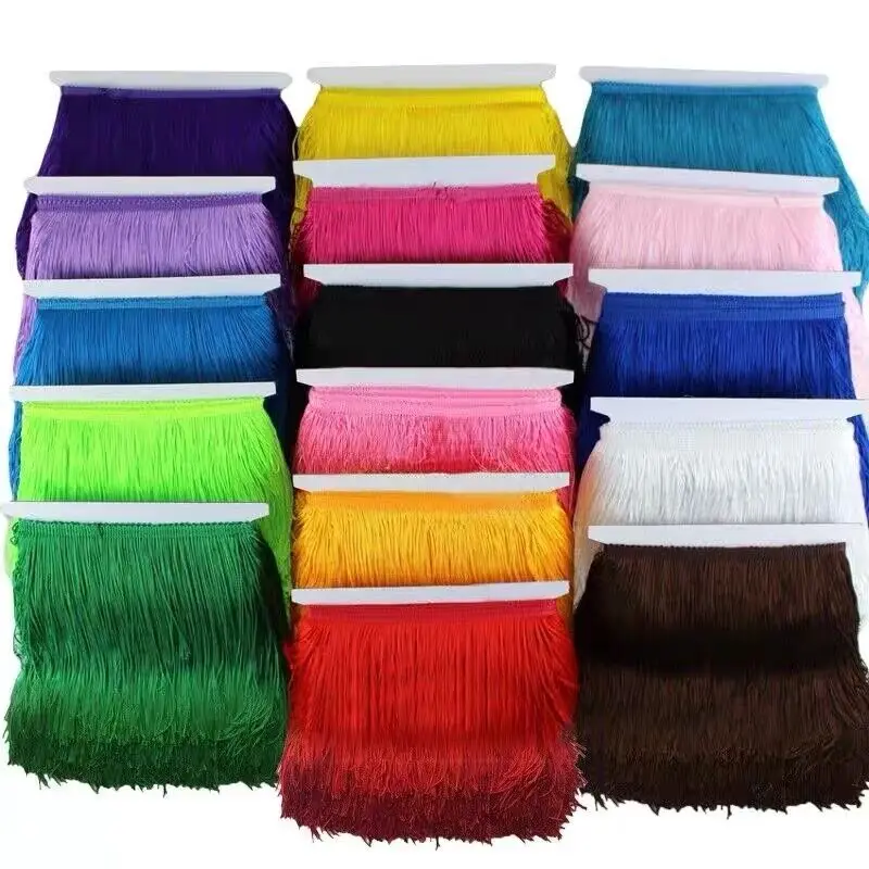 1Yard 5/10/15/20/30CM Fringe Lace Tassel Polyester Lace Trim Ribbon Latin dance skirt curtain fringes for sewing DIY Accessories