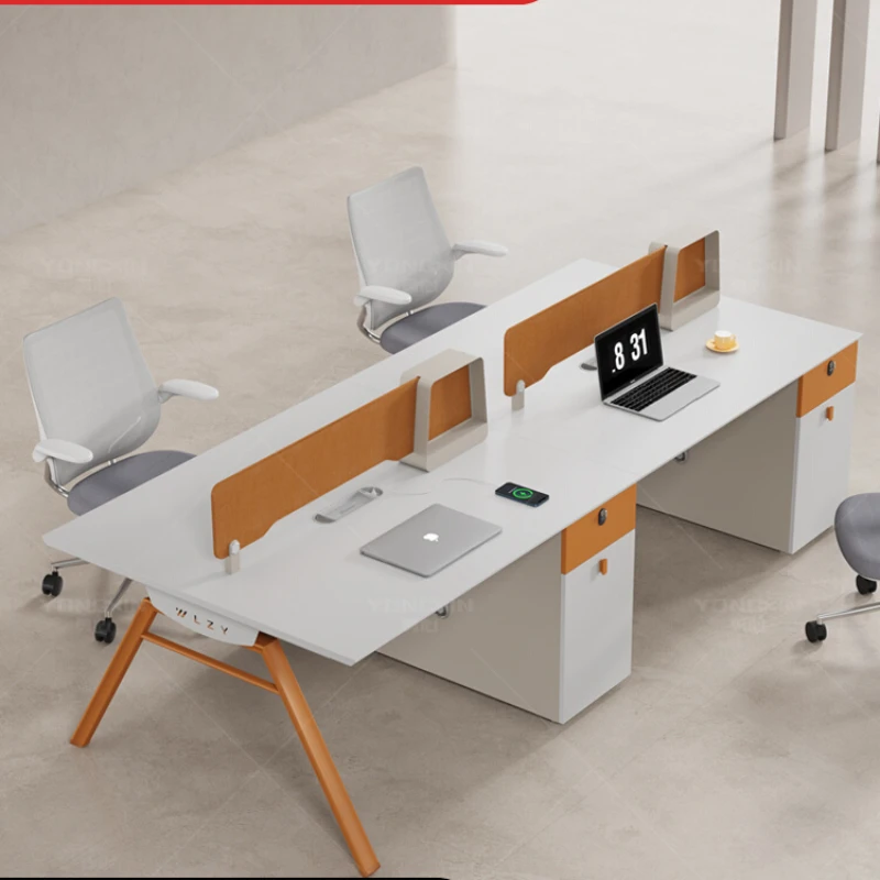 Staff desk card seat office desk minimalist modern four seater four person desk staff simple and modern four people