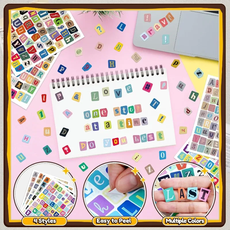 Creative Alphabet Self-Adhesive Letter Stickers for DIY Projects and Decor
