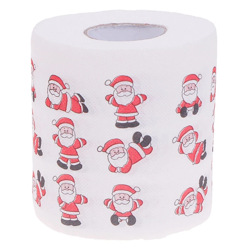 AAAU-5 Styles Santa Claus Paper Roll Tissue Paper Towels Christmas Decorations Xmas Santa Office Room Toilet 20 Roll