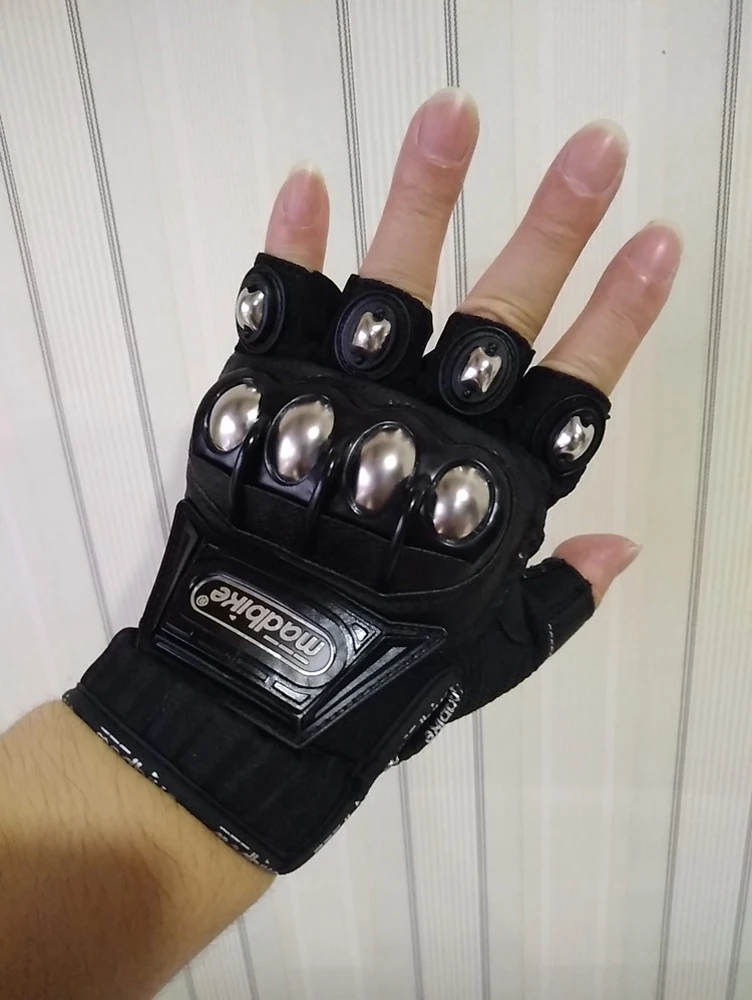 Tactical Gloves Steel Safety Outdoor Cycling Equipment Brass Knuckle Motorcycle Powersports Racing Bicycle Self Defence For Man 6