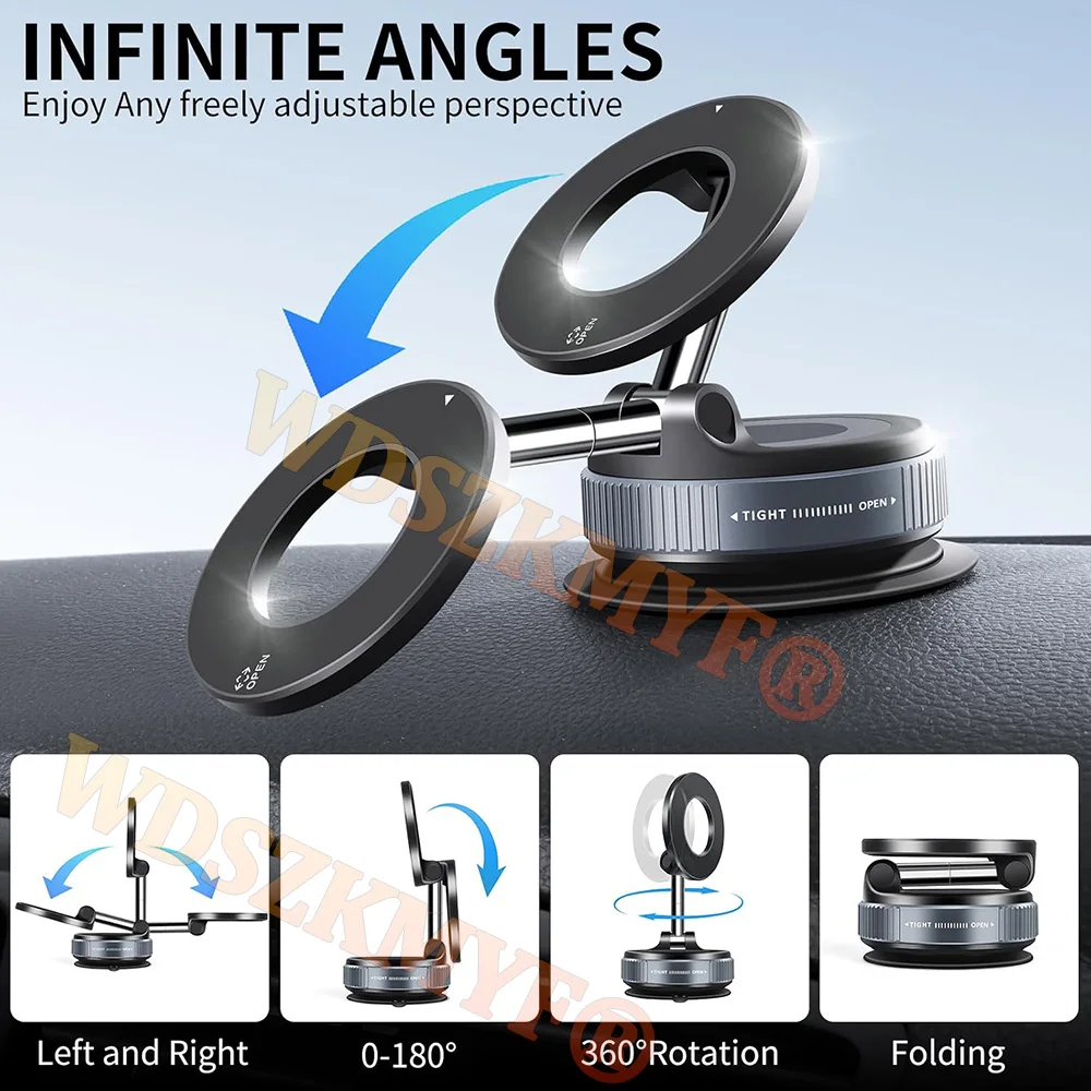 Vacuum/Drip Gel Magnet Phone Bracket Multi-angles Adjustment Strong Magnetic Suck Foldable Car Holder For Navigation Stand
