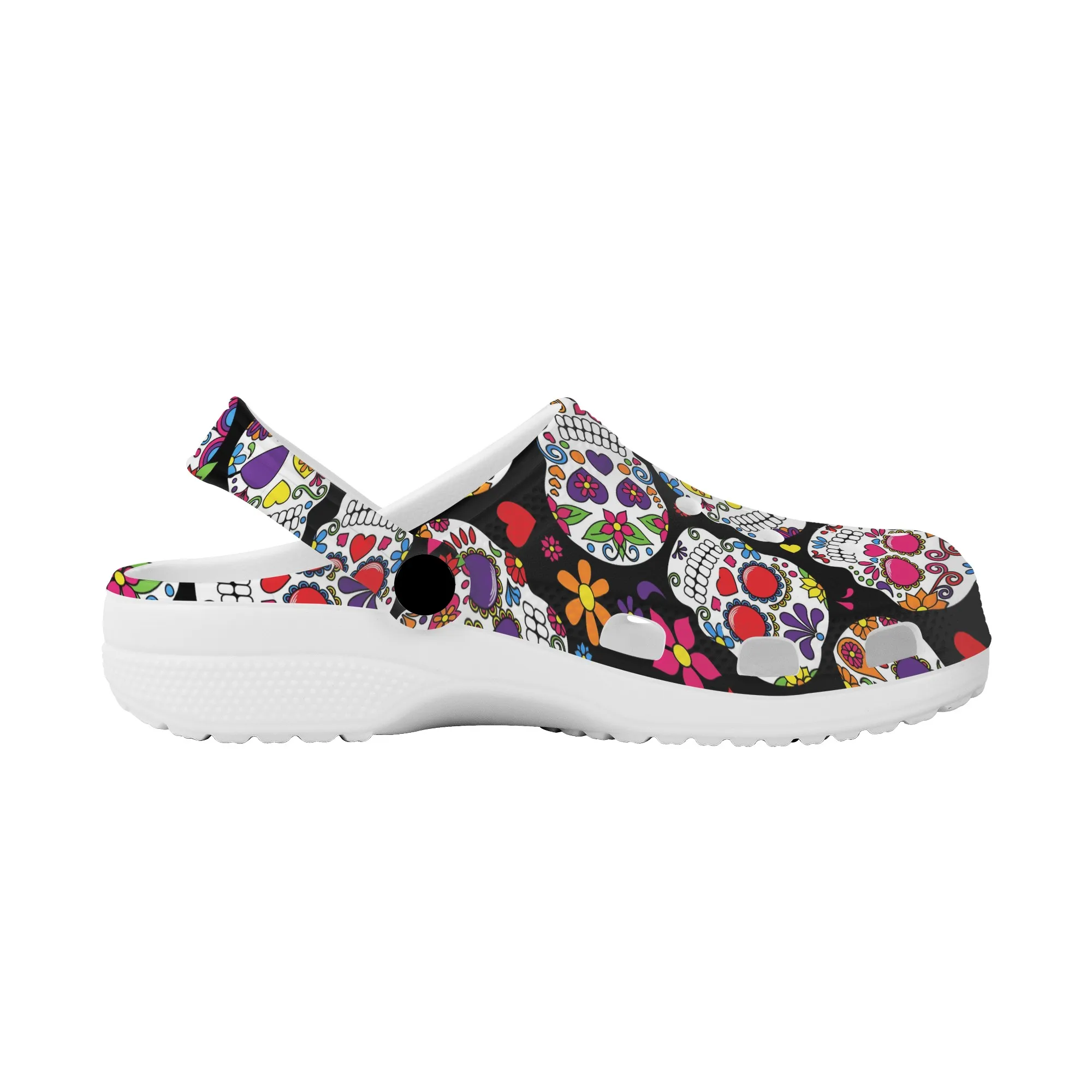 Sugar Skull Brand Designer Ladies Sandals Breathable Lightweight Indoor Outdoor Girls Garden Flats Shoes Horror Halloween Gift