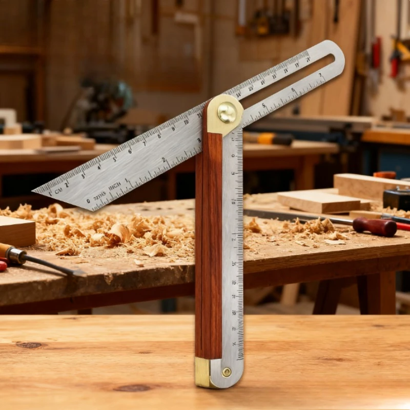 Woodworking Stainless Steel Angle Finder Gauge with Rosewood Handle