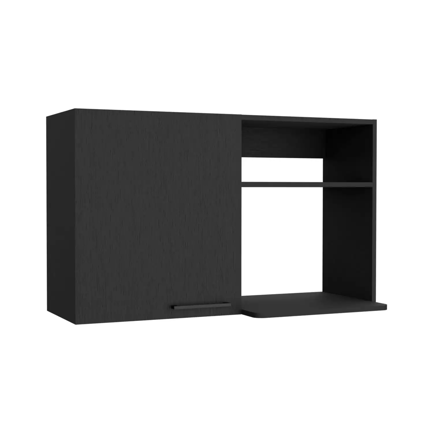 Napoles 2 Wall Cabinet, Open Storage Shelves, Single Door Black 4