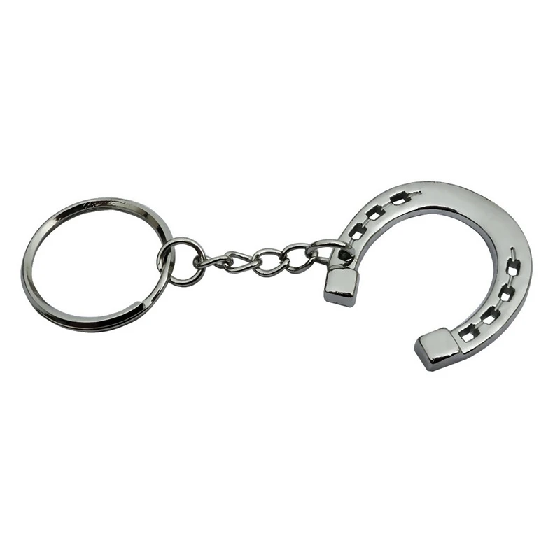 Horseshoe Keychain Zinc Alloy Highly-Polished Keychain Favor Gifts Durable Horse Snaffle Bits Key Ring for Home 2