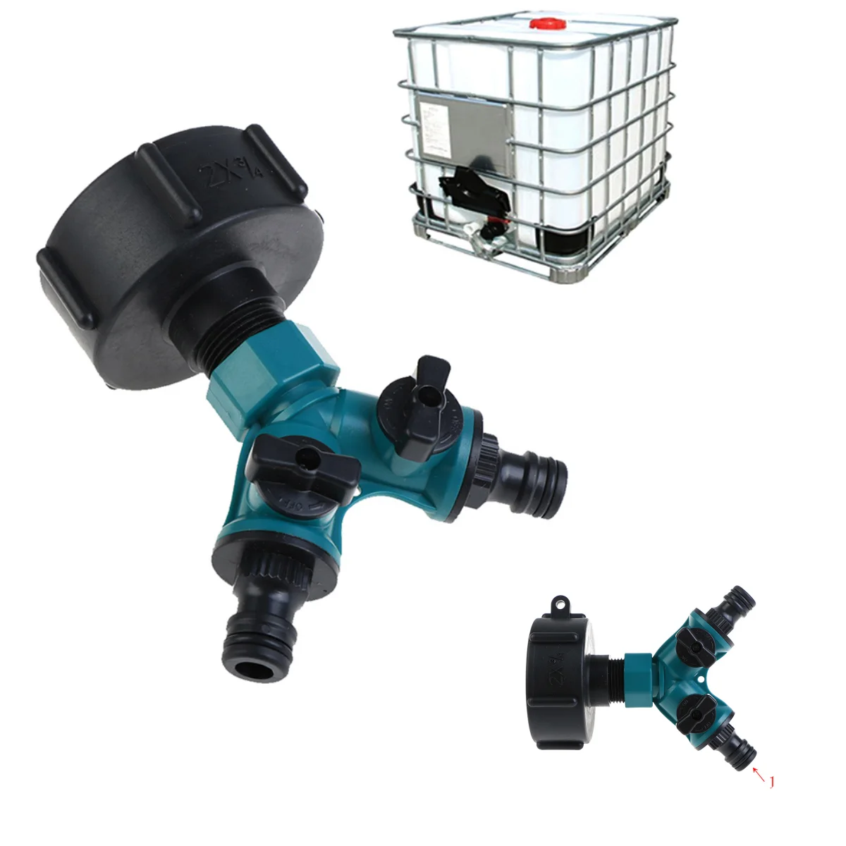 

1 * Y Shaped Quick Valved Connector IBC Tank Adapter Tap Connector Valve Fitting