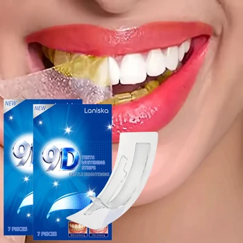 Strisce sbiancanti per denti: puliscono placca e macchie, adesivi per la cura dei denti, migliorano l'ingiallimento dentale, nuove strisce per l'igiene orale