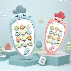Jouet de dentition pour bébé, Simulation en forme de carotte, musique anglaise, téléphone portable, éducation 