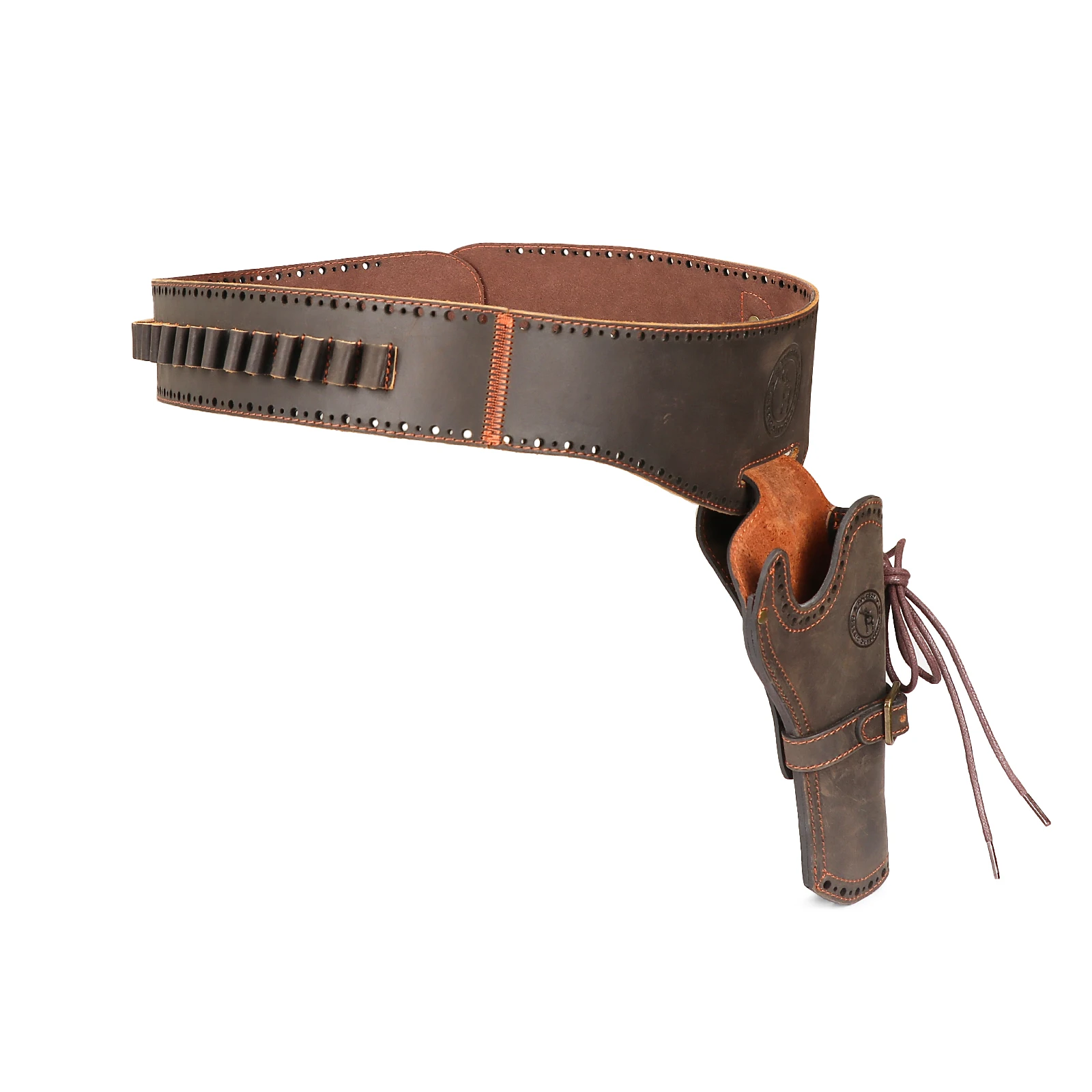 TOURBON Leather Pocket Holster Mini Revolver Belt Carry Ammo Pouch Fit NAA Gun E - Foto 12