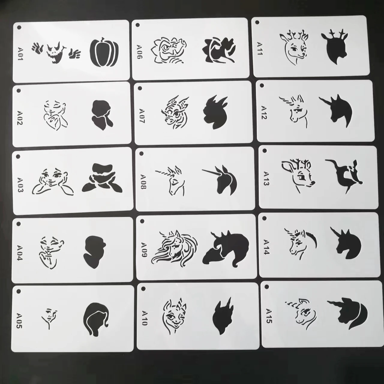9PCS Face Painting Stencils Stars Unicorn Butterfly Body Paint DIY Template  Art Plastic Stencils Stamps Practice 14 x 7.5cm New - AliExpress