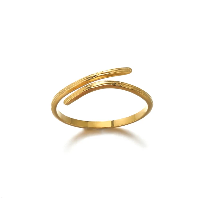 89717-8c4f66.jpg Bagues géométriques en acier inoxydable pour femmes, Texture minimaliste, couleur or, ouverture de Couple, bijoux esthétiques de mariage et de noël