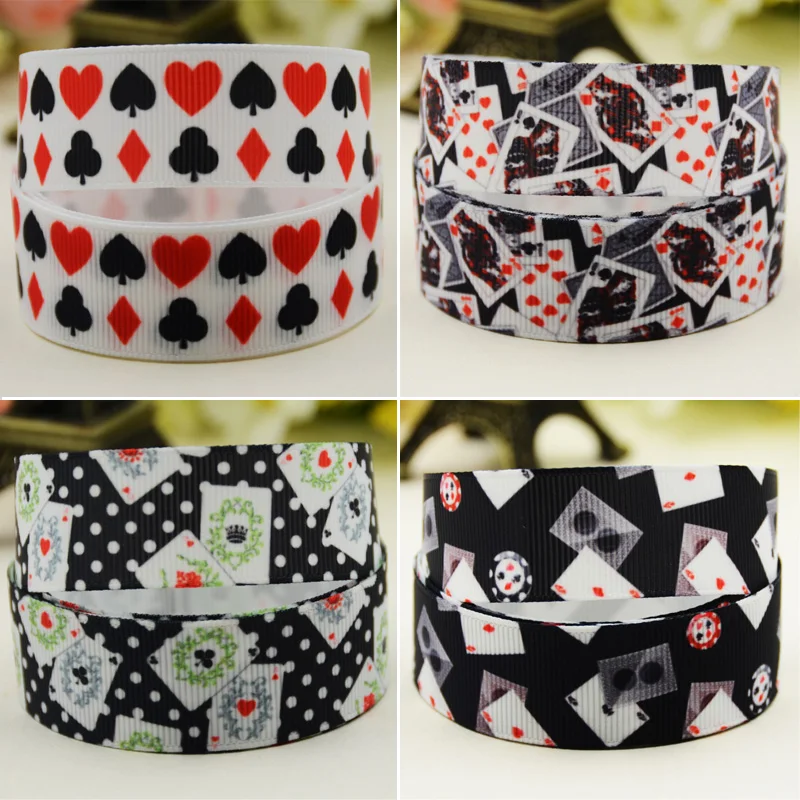 

22mm 25mm 38mm 75mm Poker Cartoon Character printed Grosgrain Ribbon party decoration 10 Yards