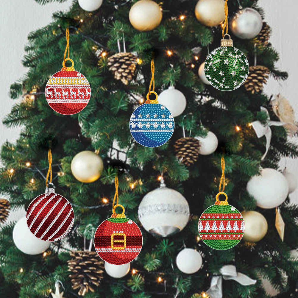 Xmas Theme 2D Flat DIY Rhinestone Diamond Art Window Pendants Single Side Drill Diamond Art Pendant DIY Home Decor Hanging Charm