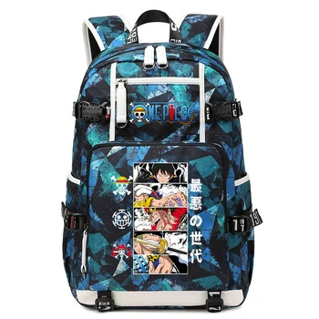 Anime Luffy Print Casual School Backpack Large Capacity Student Bookbag for Boys and Girls Travel Sport 1