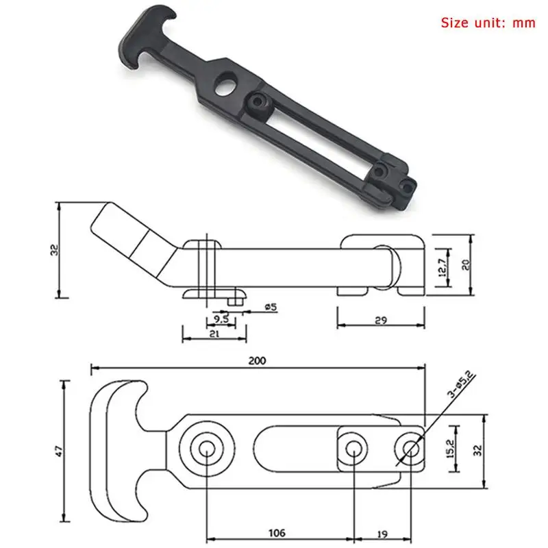 Rubber Latches Elastic T-Handle Hood Catch Cooler Latches Multi-Purpose Safety Locks Flexible Draw With Brackets For