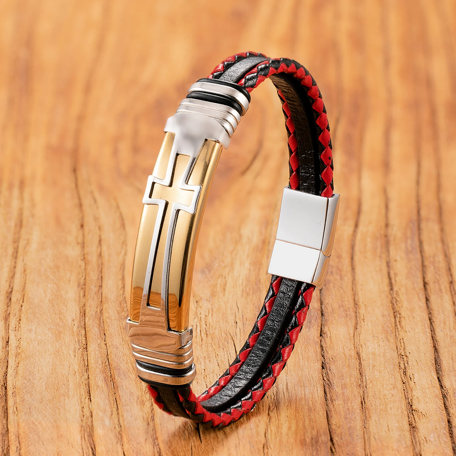 Jesus Cross Punk Style Unisex Leather Bracelets - Image 4