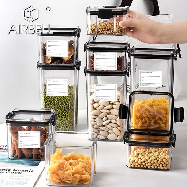 Kitchen Airtight Food Storage Containers with Lid Pantry BPA Free Plastic  Clear Cereal Organization for Flour Sugar Rice Baking - AliExpress