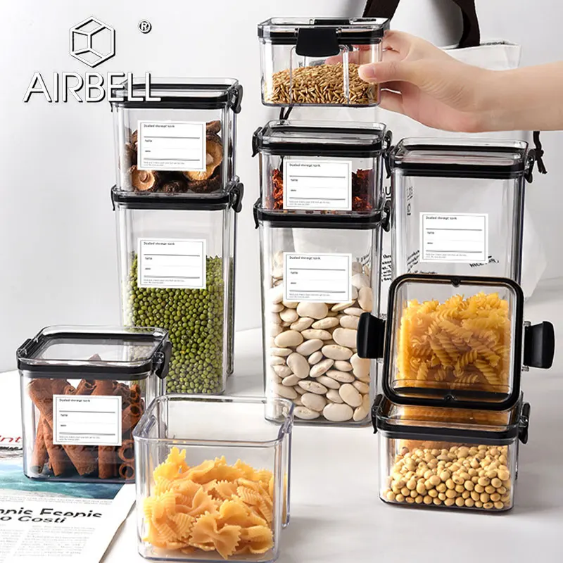 Plastic Large Capacity Airtight Food Container Kitchen Pantry Organizer  Transparent Rice Flour Cereal Storage Box Sealed Bucket - AliExpress