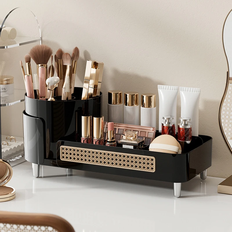 Dresser desktop rotatable multifunctional cosmetic storage box 6