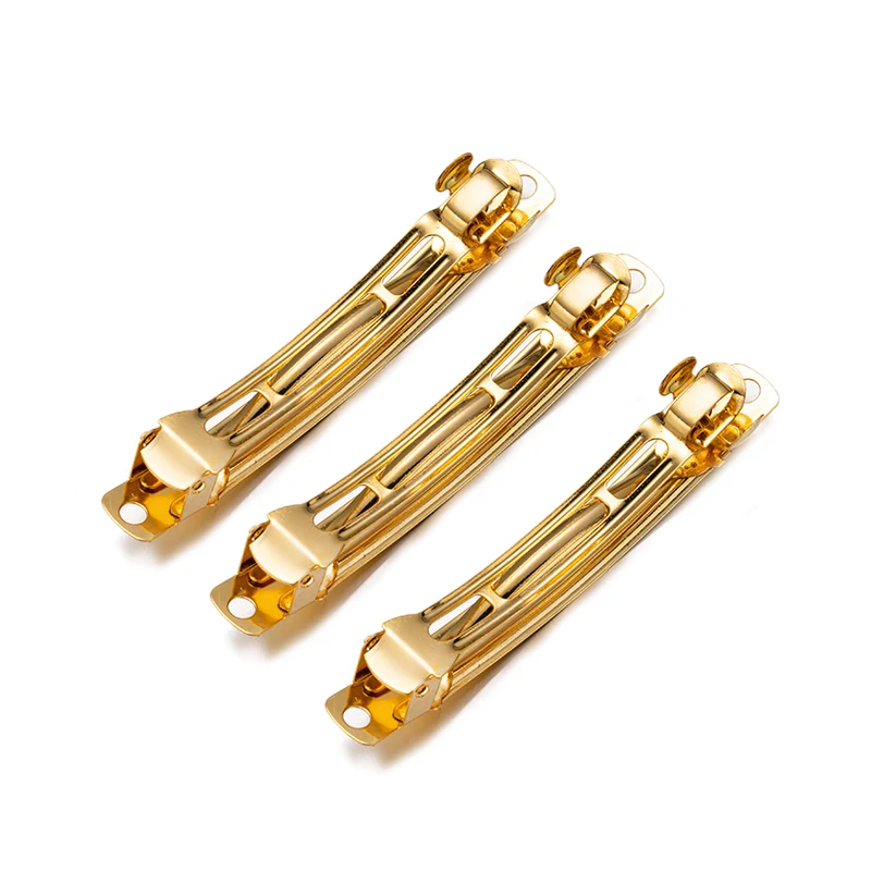 10 Stück Gold Metall Rohling Französisch Haars pange Haars pange 50/60/80mm lange Krokodil klemme für DIY Bogen Haarschmuck Zubehör machen – Detail 7