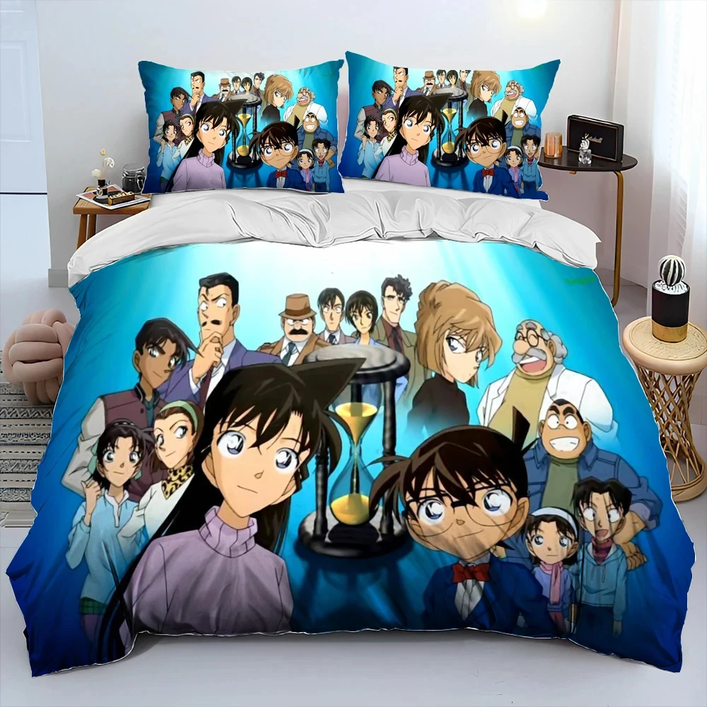 

Detective C-Conan Cartoon Anime Comforter Bedding Set,Duvet Cover Bed Set Quilt Cover Pillowcase,King Queen Size Bedding Set Kid