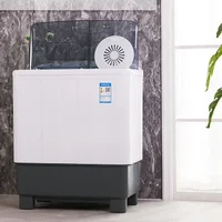 Chigo washing machine, semi-automatic household double bucket parallel bars large capacity full wave wheel mini small drying 2