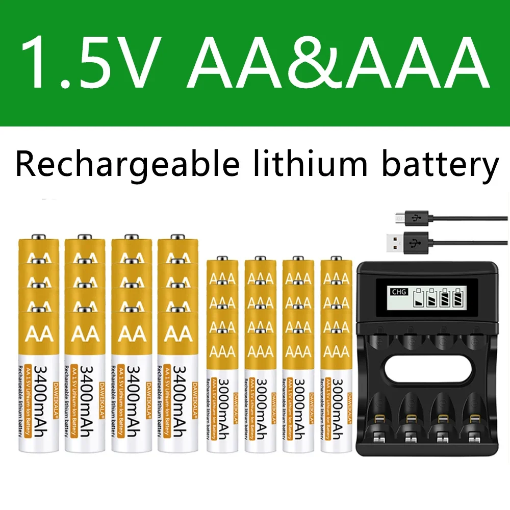 100-Original-AA-AAA-Battery-1-5V-Rechargeable-Polymer-Lithium-ion ...