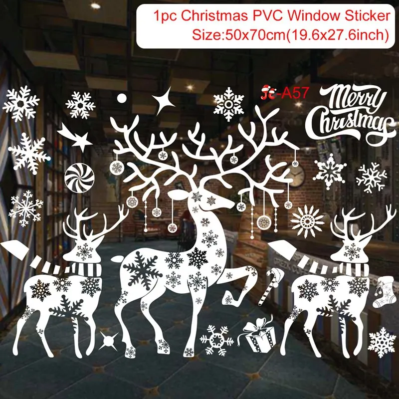 thumbnail image 1 of Pegatinas navideñas para ventanas y paredes, decoración navideña para el hogar 2024, adornos navideños, regalo de Navidad, Año Nuevo 2025, 1 of 5
