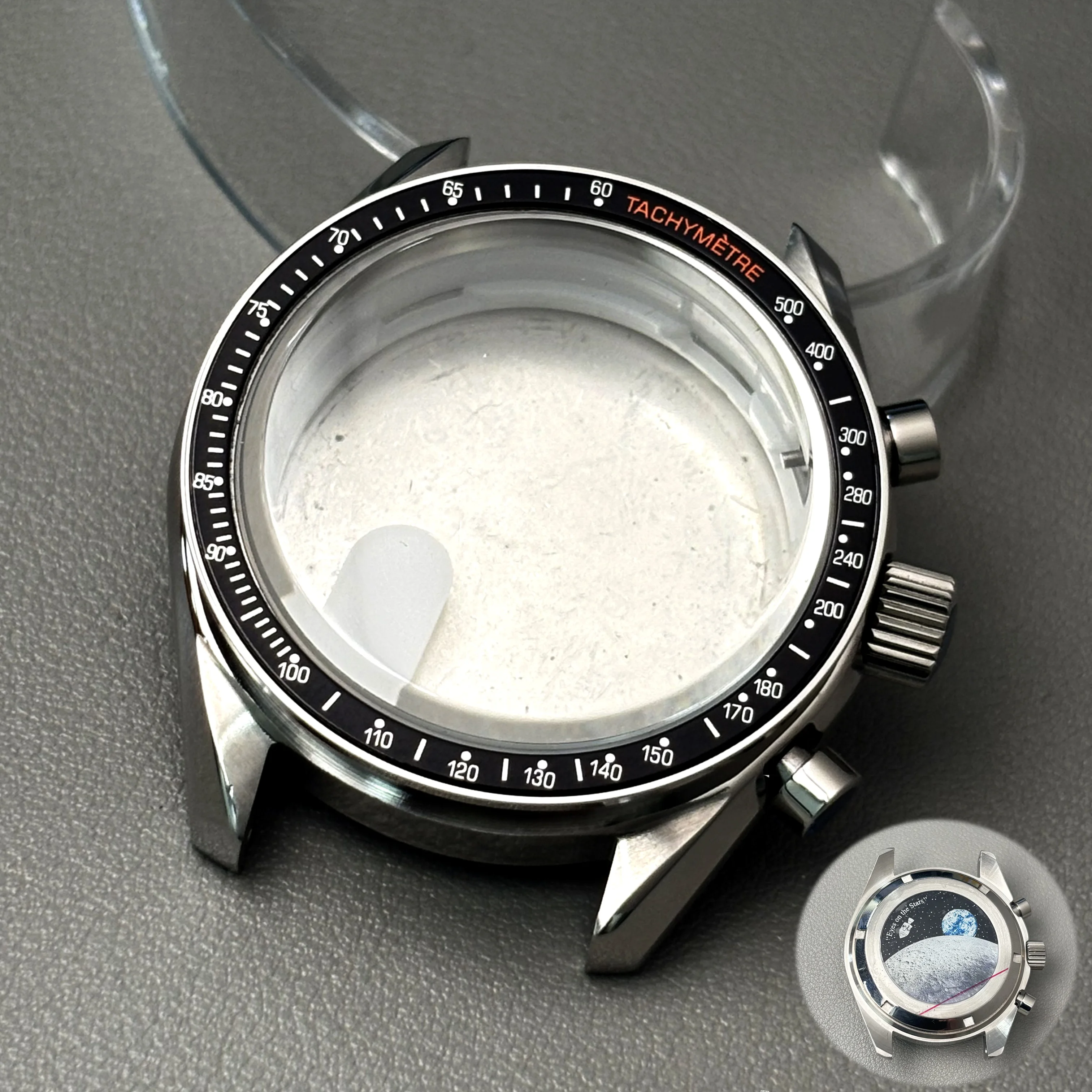 Moon Metal Chronograph Case with Sealed Back and Bezel - Elegant Business Watch