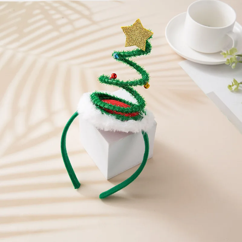 Hair Accessories Hair Headband Spring Christmas Tree Headband Kids Christmas Hair Hoop Noel Supplies Amusement Park Decor Kids Favor