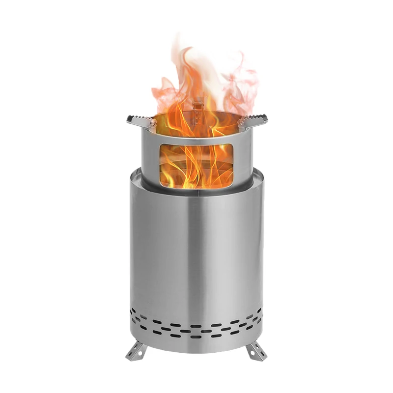 Stainless Steel Foldable Wood Burning Camping Fire Pit캠핑화목난로 Portable Smokeless Fire Pit Outdoor 화로
