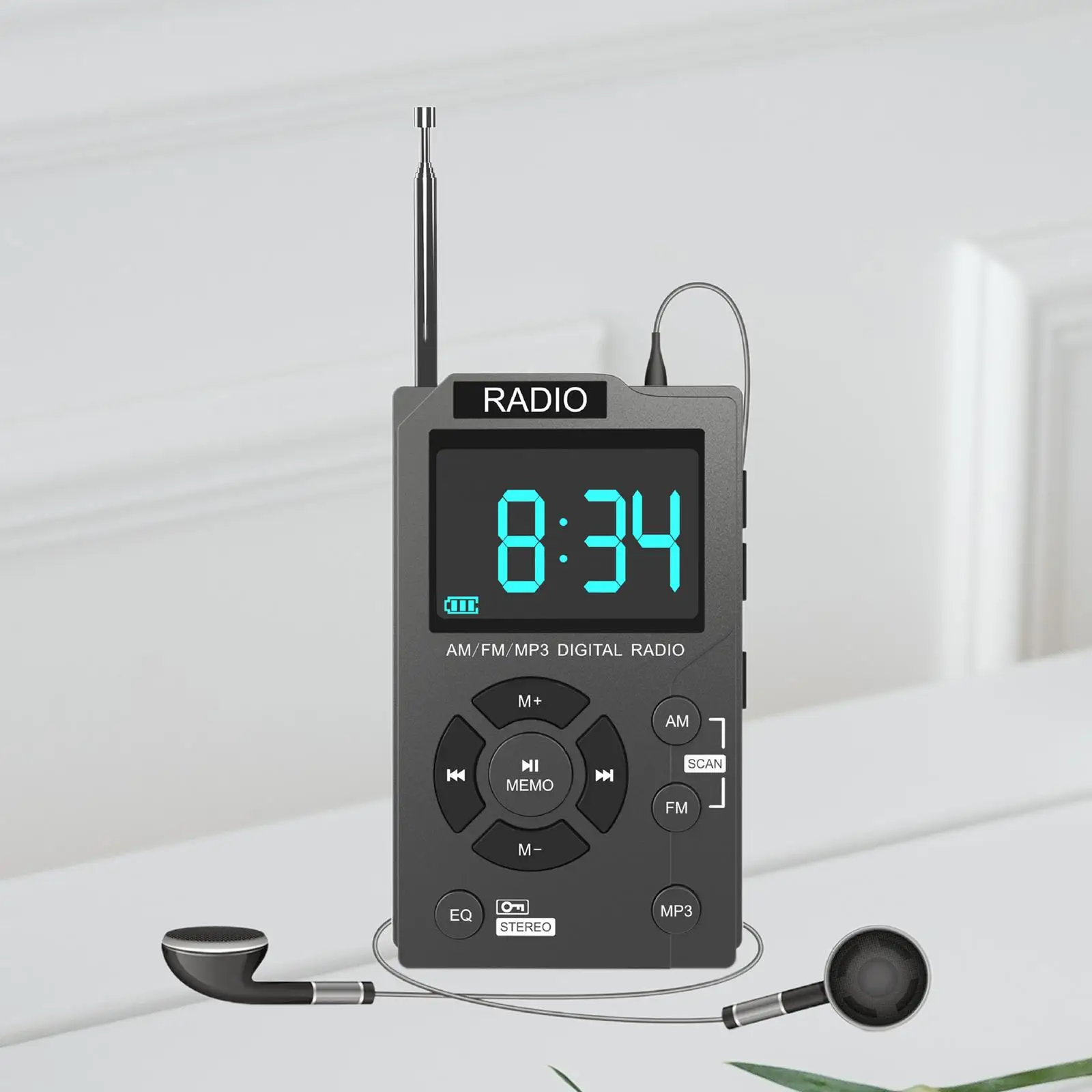 

AM/FM-радио с USB, маленькое радио, ручное радио, MP3 музыкальный плеер с наушниками, персональное радио для офиса, кемпинга, пешего туризма, бега, тренажерного зала