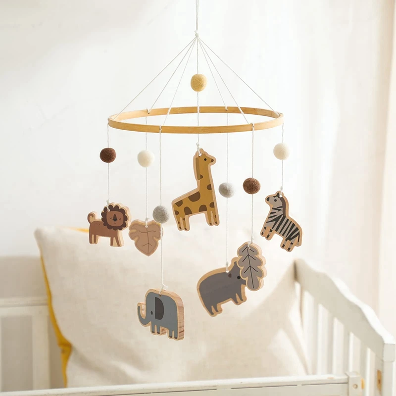 Baby Mobile For Crib-Jungle Animals Baby Mobile-Nursery For Girl Or Boy Gender Neutral Handmade High Guality