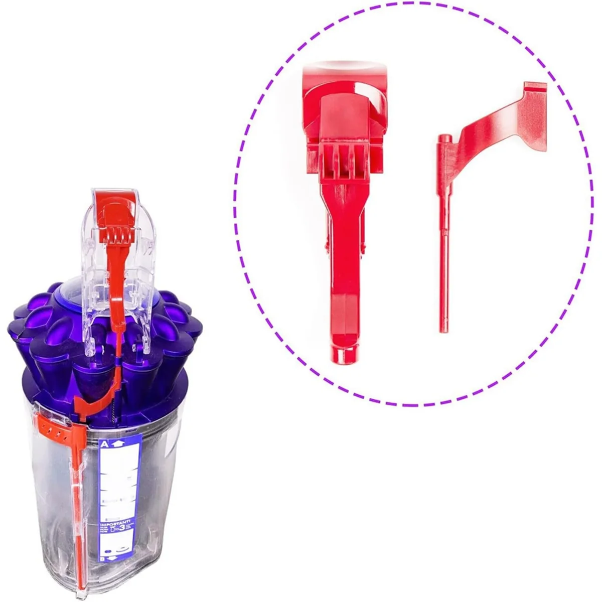 For Dyson DC41 DC43 Cyclone Canister Release Red Clip Latch Buckle_AC79 3
