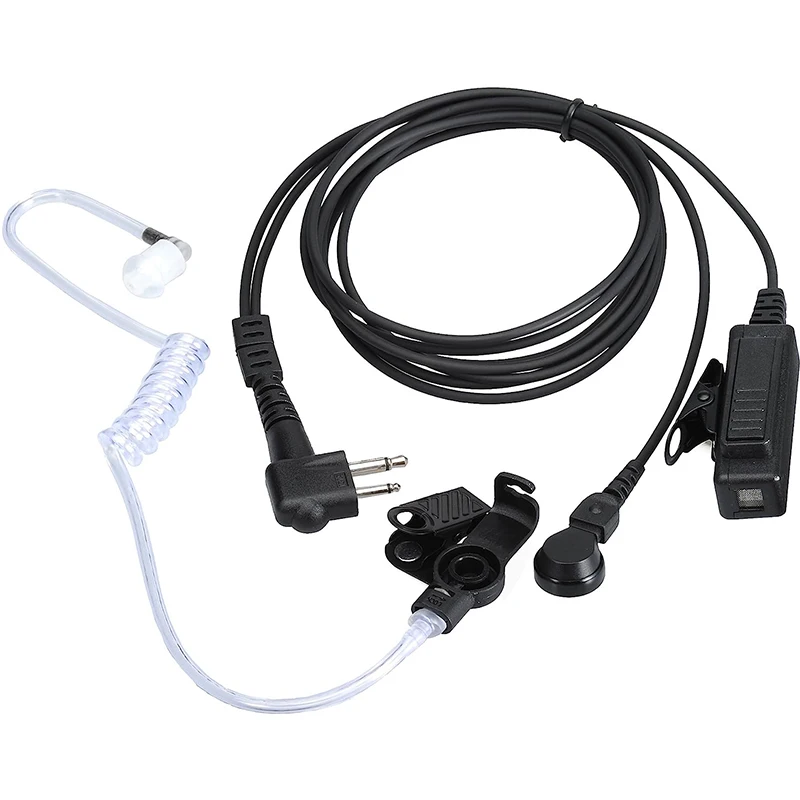 RISENKE-Earpiece for Motorola,CP200,GP2000,XU1100,PRO1150, MU12, Walkie Talkie with Mic PPT, 2-Pin Acoustic Tube Headset, 2 Pcs