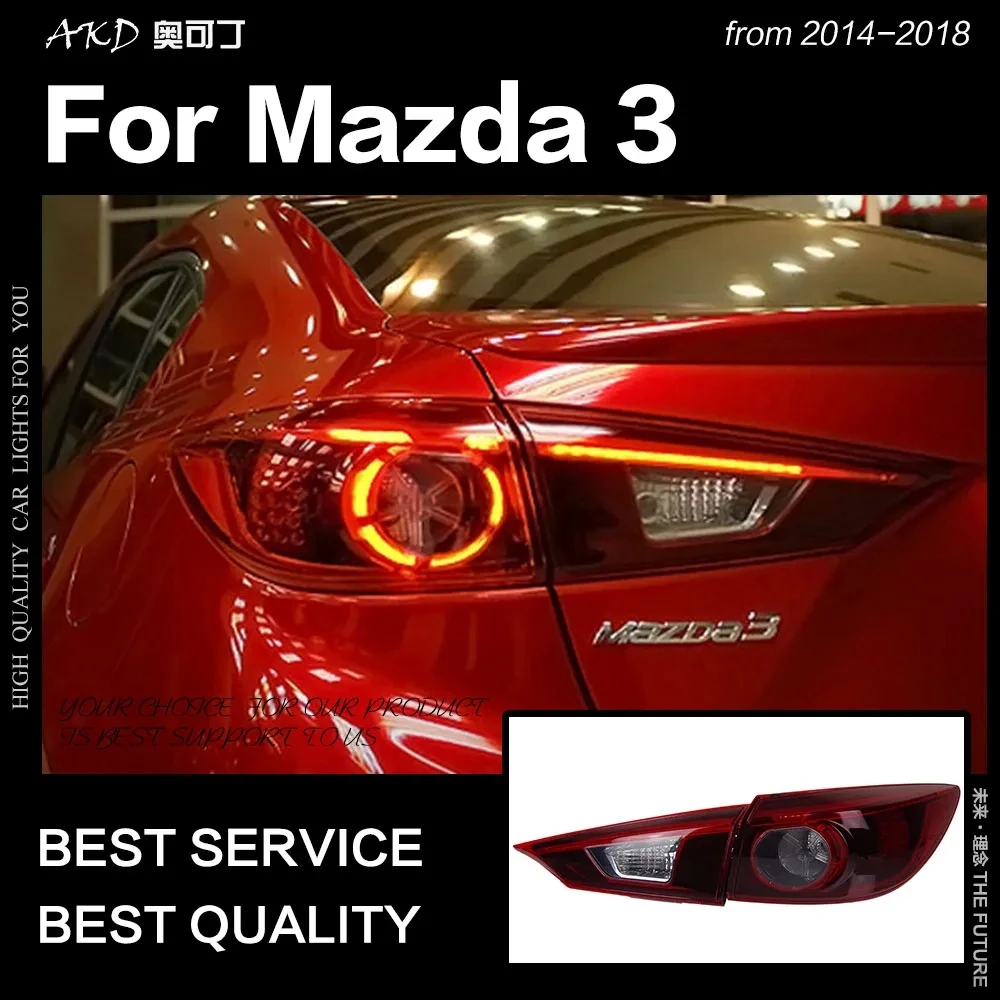 

Задний фонарь AKD для Mazda 3, задние фонари 2014-2018 Mazda3 Axela седан