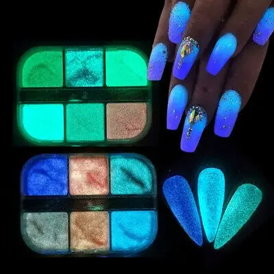 12 Colors Glow Inthe Dark Acrylic Powder Luminescent Pigment High