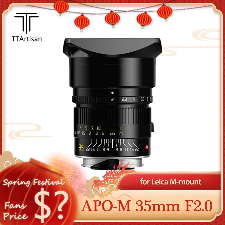 Ttartisan 35Mm F2.0 Full Frame Mf Mirorrless Camere Lens Wide Apeture Compatibile Con Leica M
